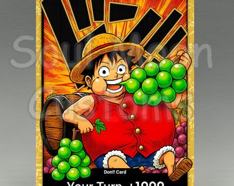 One Piece Luffy Mix Grape DON!! Card – Black, Pink, Silver, Gold | One Piece Custom TCG Card | Foil & No Foil, Handmade Work, Not For Sale