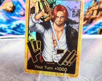 SHANKS 10xDON!! Cards, Set of 10 Cards, Custom One Piece TCG Proxy | Full Art / Gold Foil