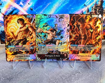 OP16 Ace Leader Card, Custom One Piece TCG Proxy, Spot Holographic TCG Card, Alt Art Handmade Work