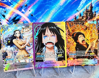 Nico Robin Leader (Purple/Yellow), One Piece TCG Custom Card – Proxy Leader OPTCG | One Piece Card Game Leader