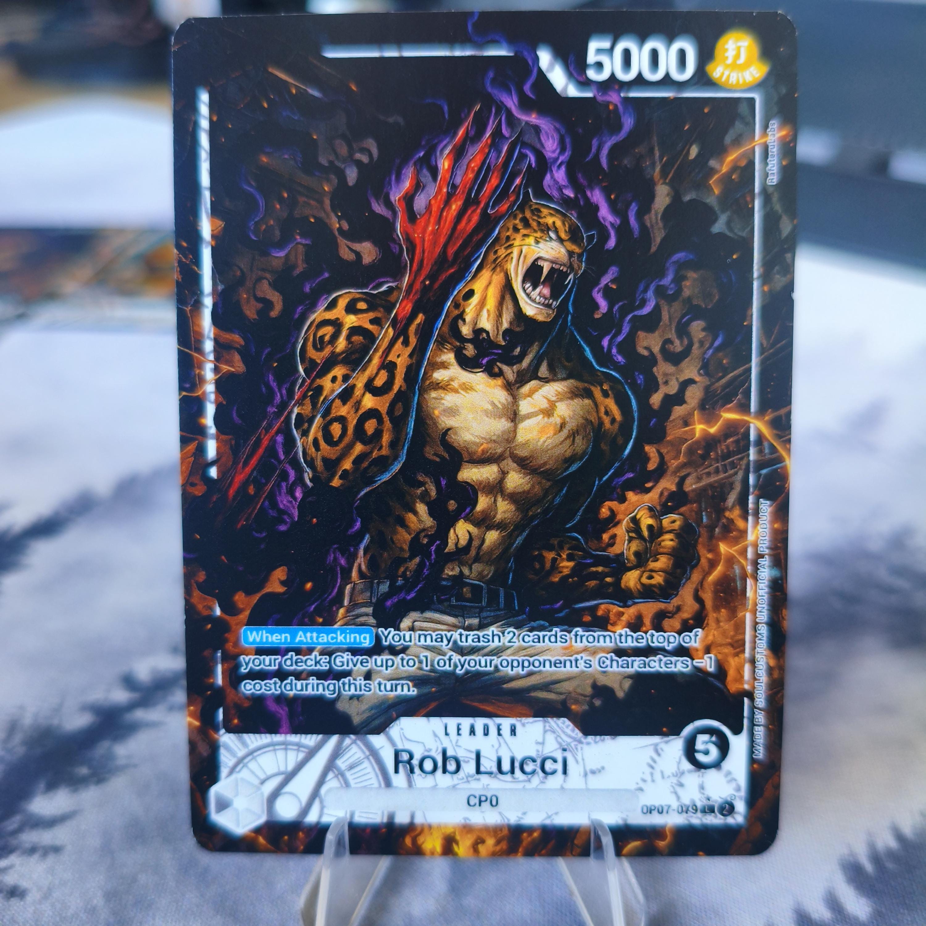 one piece tcg rob lucci deck OP07 Rob Lucci (Awakened Form) Custom Art