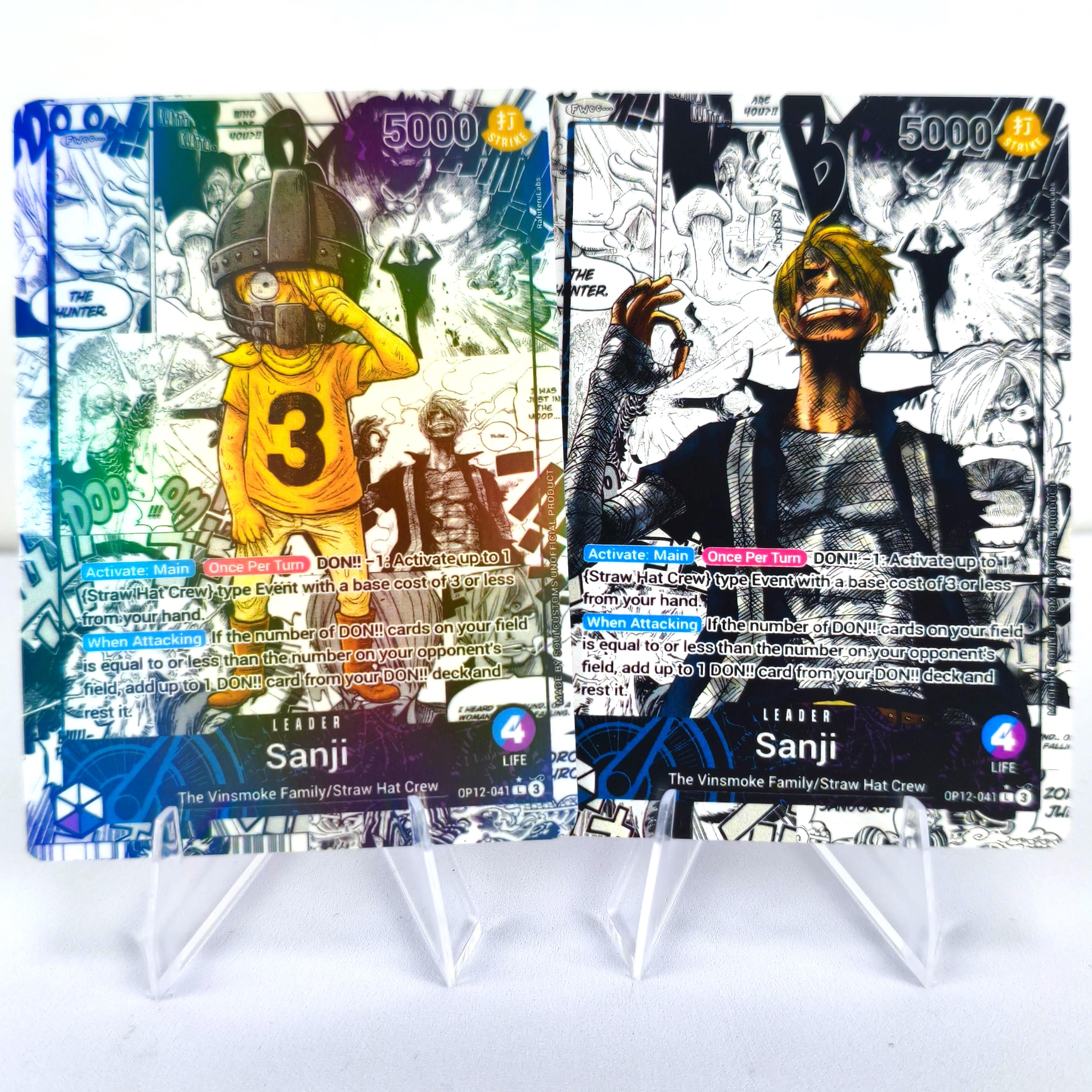 Sanji Leader Op12(blue/purple), Custom Proxy, One Piece TCG Card