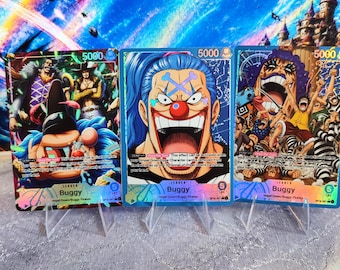 OP16 Buggy Leader Card, Custom One Piece TCG Proxy, Multiple Designs, Spot Holographic TCG Card, Custom Alt Art Handmade Work