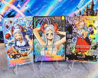Yamato OP16 Leader-Karte, individuelle One Piece TCG-Proxykarte, holografische OPTCG-Karte (Spot), alternatives Artwork (handgefertigt)