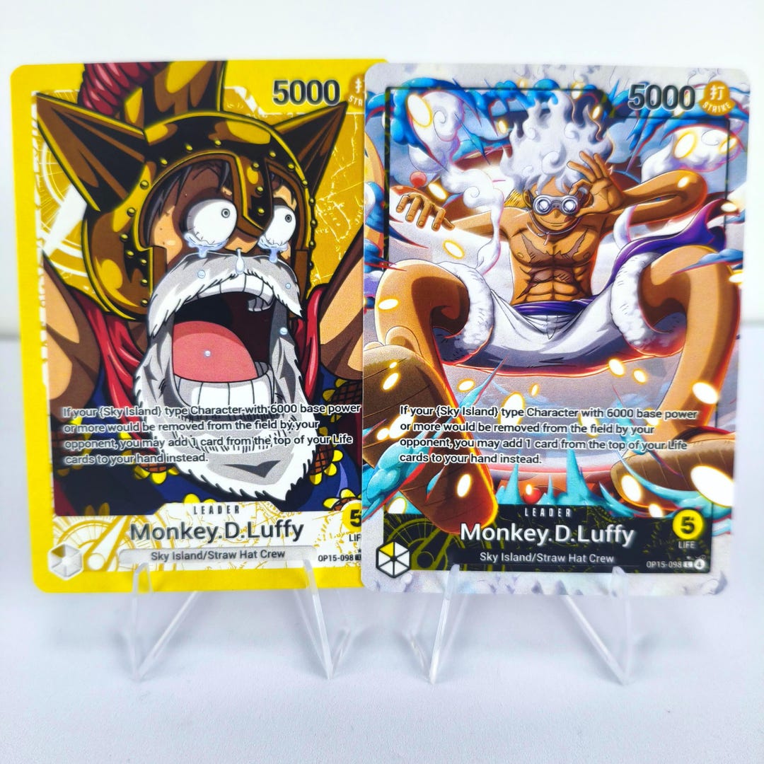 Luffy OP15 Yellow Leader Card, One Piece TCG Proxy Leader Card