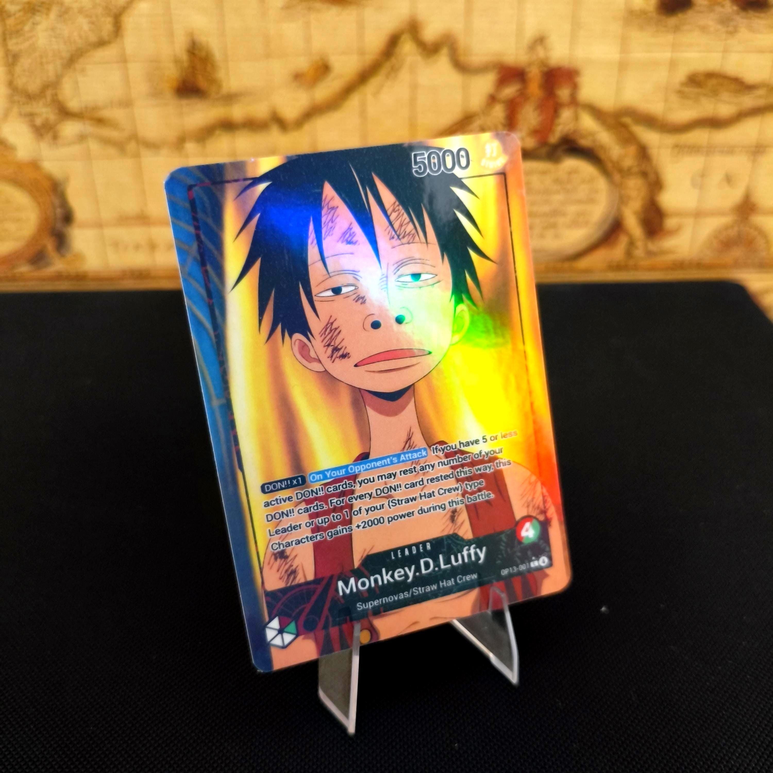 OP13 Monkey D Luffy Leader Red Green, One Piece TCG Proxy Leader