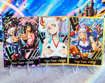 Yamato 10xDON!! Cards, Set of 10, Custom One Piece TCG Proxy | Full Art / Gold Foil | Wano & Oni Princess Designs