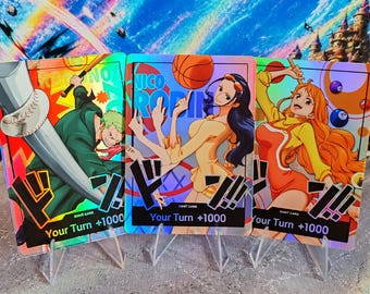 Straw Hat Crew Custom DON!! Cards | One Piece TCG Proxy Card | Luffy Zoro Nami Full Art DON Card | Anime Collectibles