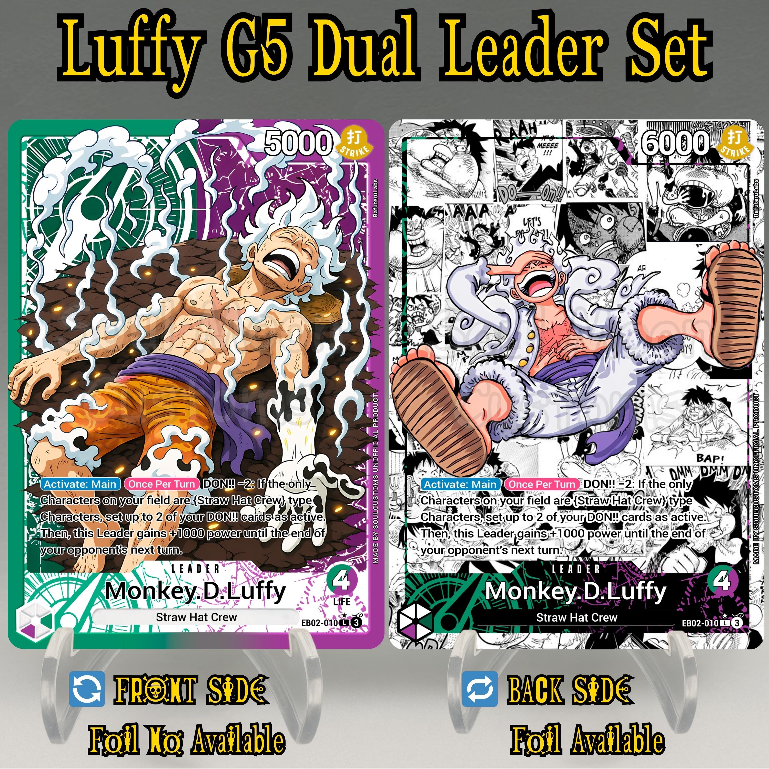 One Piece Proxy, Luffy Gear 5 - Dual Leader Set (green/purple