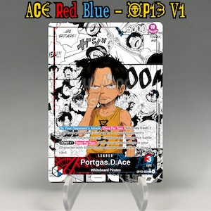 One Piece Proxy, Ace Leader OP13 (red/blue) Artistic Full
