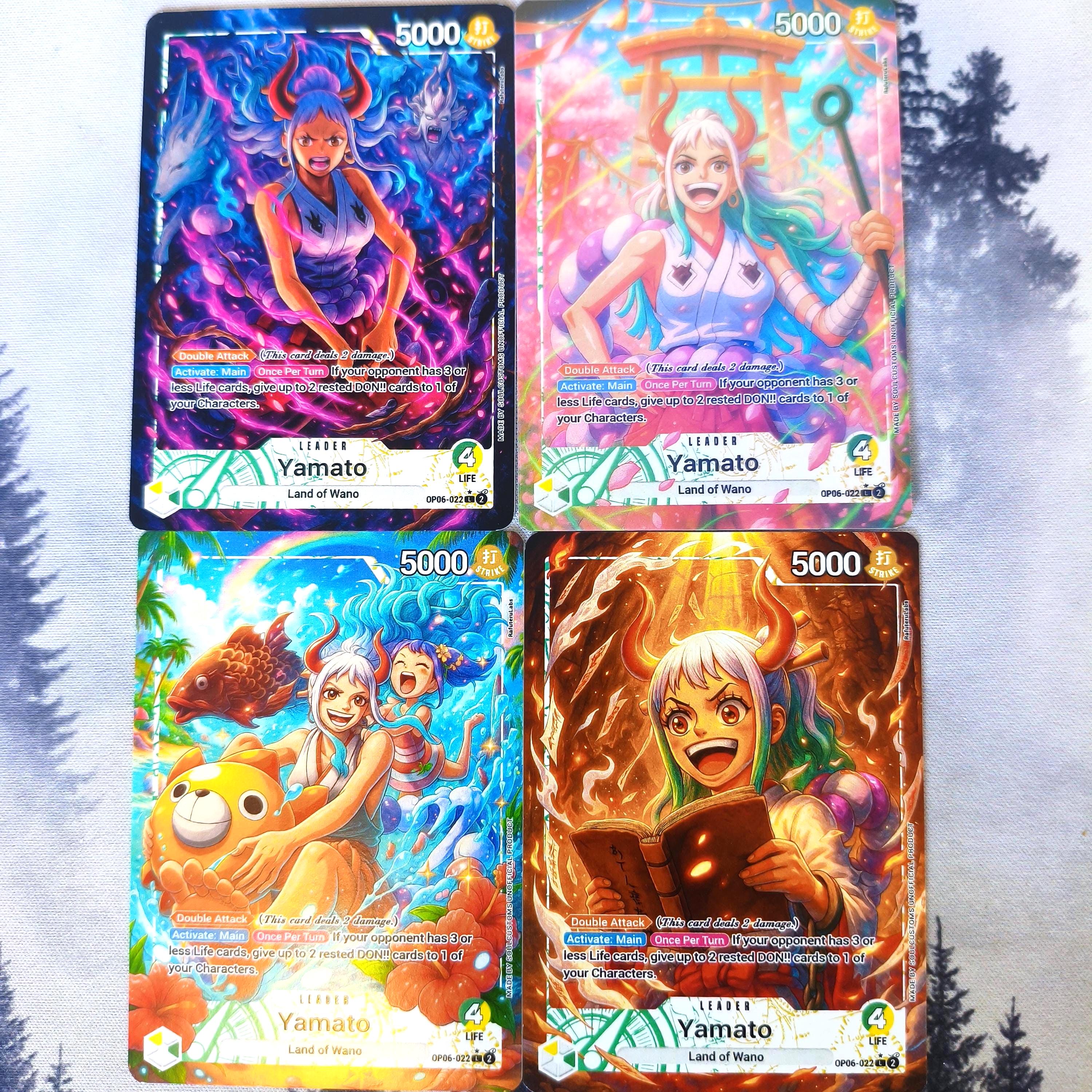 Yamato Leader Op06 (green/yellow), One Piece TCG Proxy Leader Card