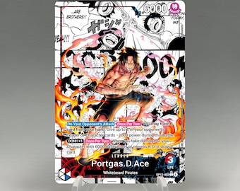 One Piece Proxy, Ace Leader OP13 (red/blue) Artistic Full Foiled