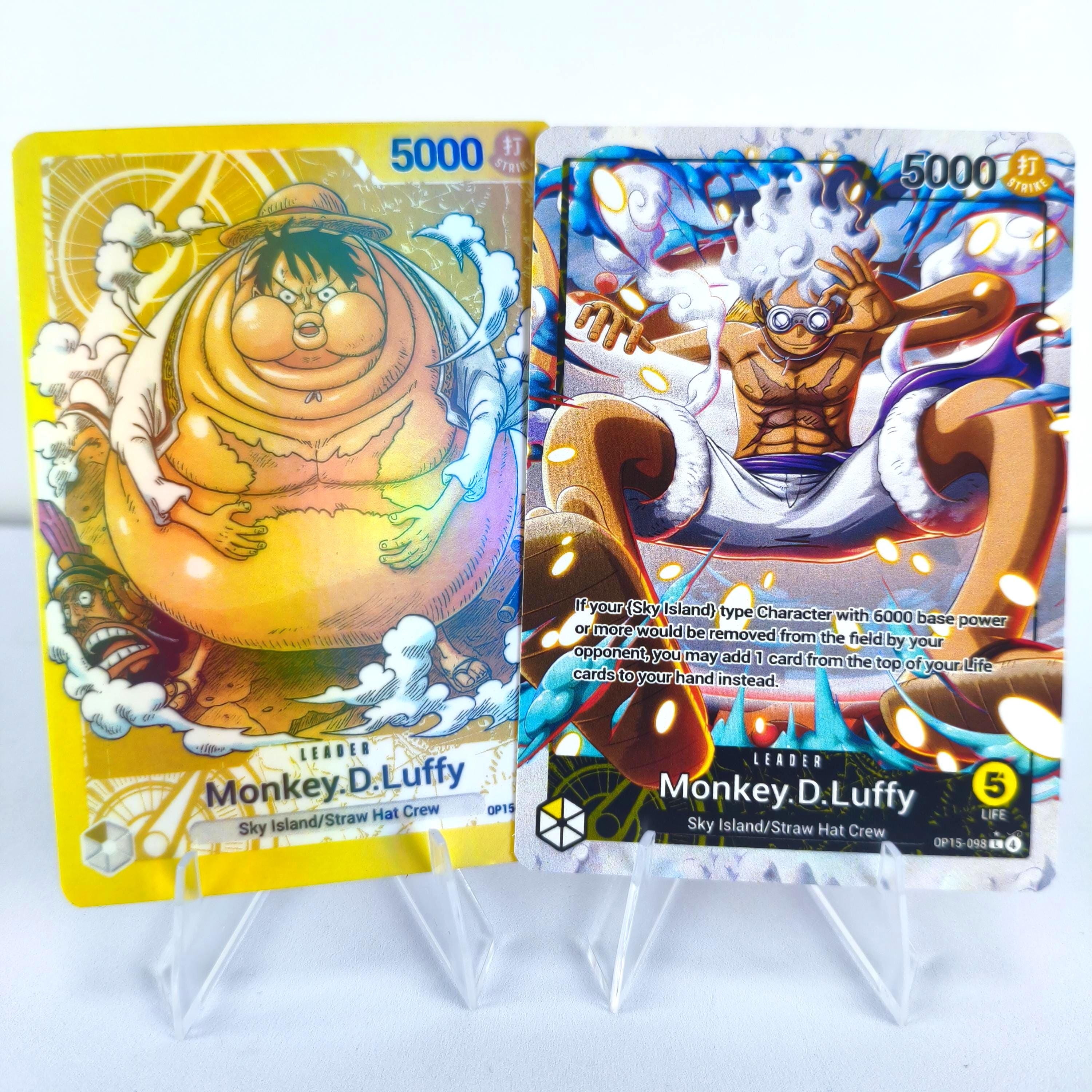 Luffy OP15 Yellow Leader Card, One Piece TCG Proxy Leader Card