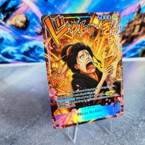 Nico Robin Anführerin (Lila/Gelb), One Piece TCG Custom-Karte – Proxy-Anführerin OPTCG | One Piece Kartenspiel Anführerin Bild 8