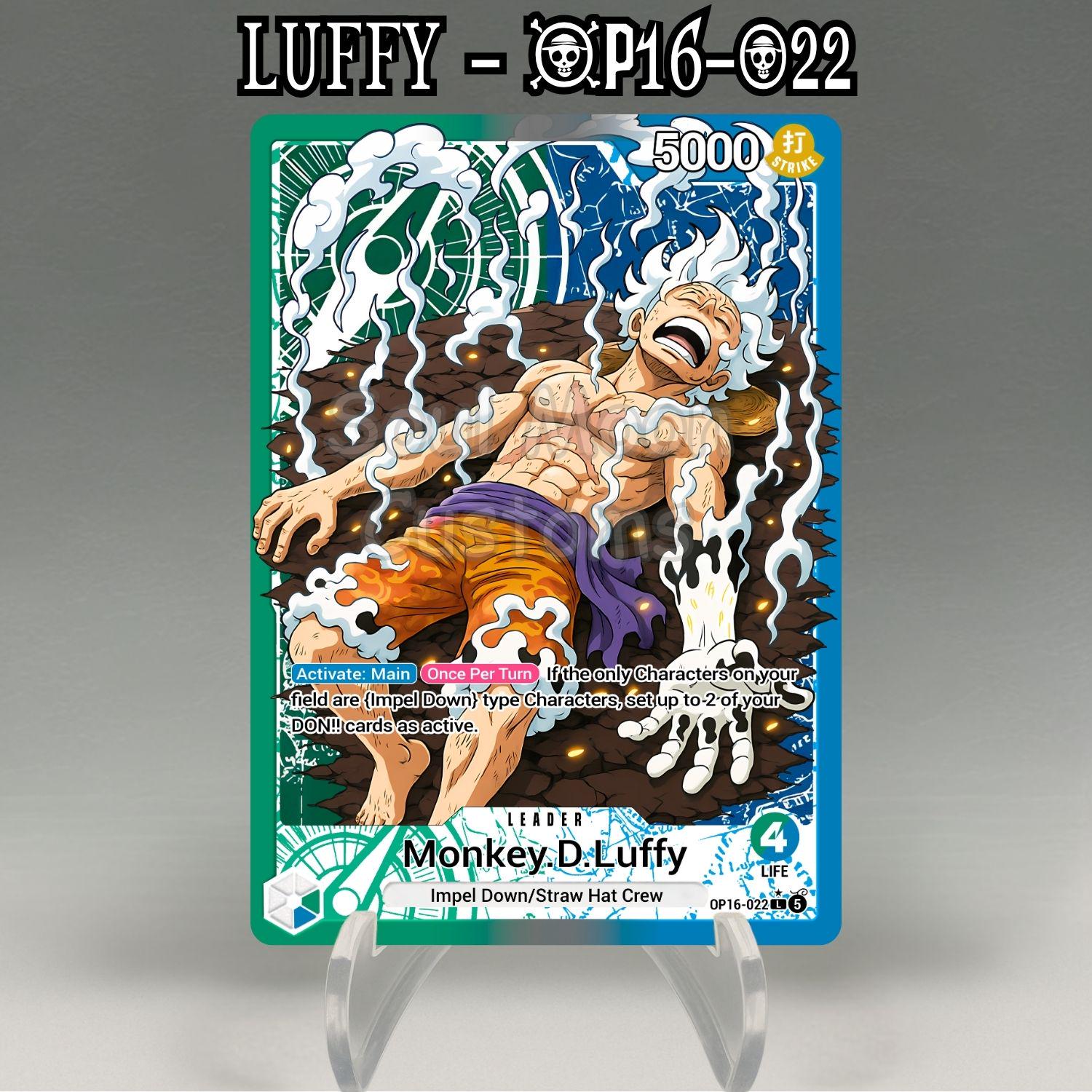 OP16 Monkey D. Luffy Leader Card, Custom One Piece TCG Proxy