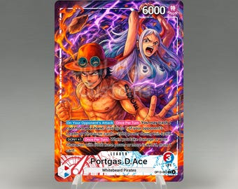 One Piece Proxy, Ace Leader OP13 (red/blue) Artistic Full