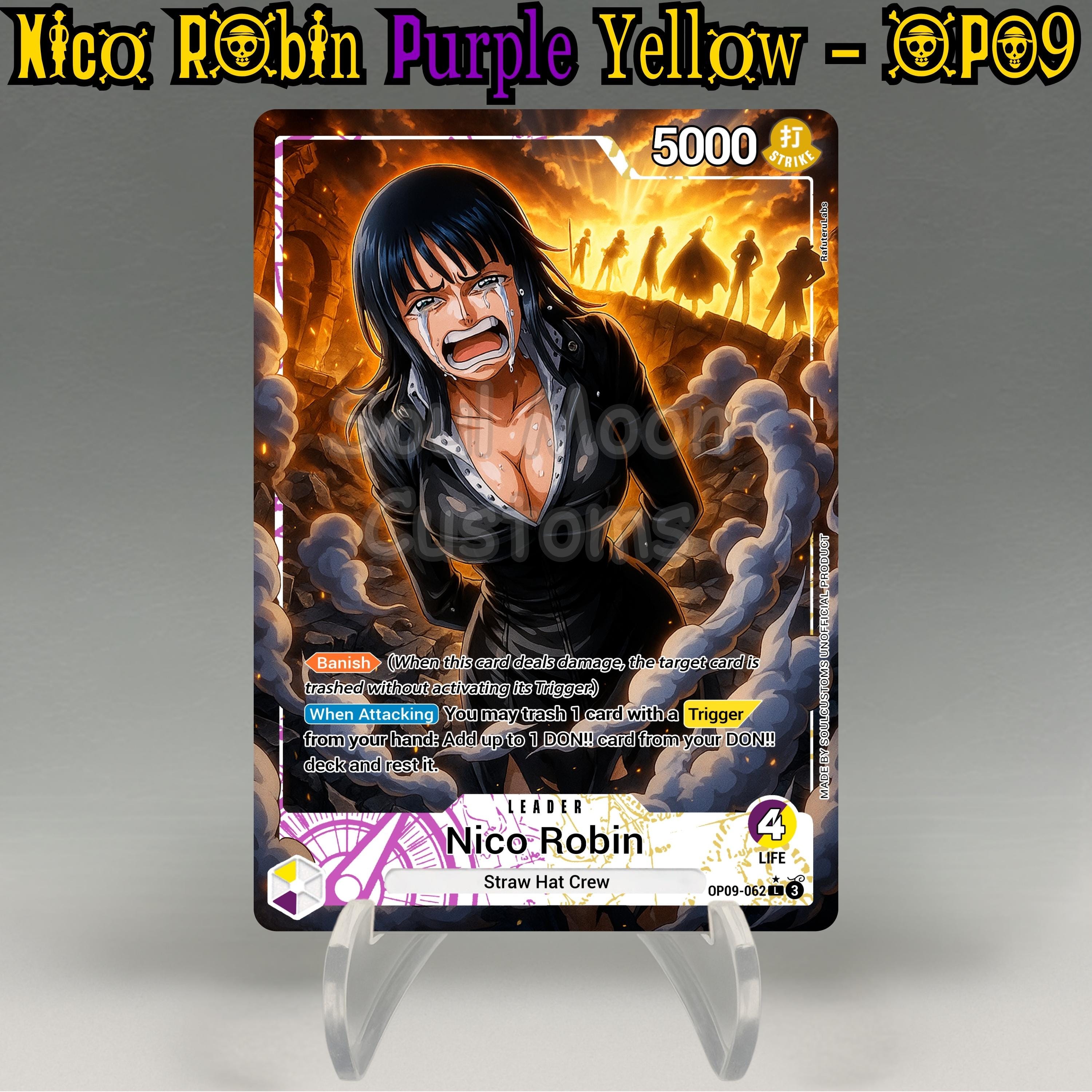 One Piece Proxy, Nico Robin Leader (purple/yellow) Holographic TCG