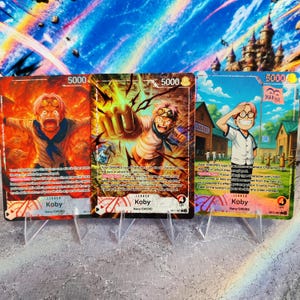 One Piece Proxy, Koby Leader (Red/Black), One Piece TCG Custom Card – Proxy Leader OPTCG | One Piece Card Game Leader
