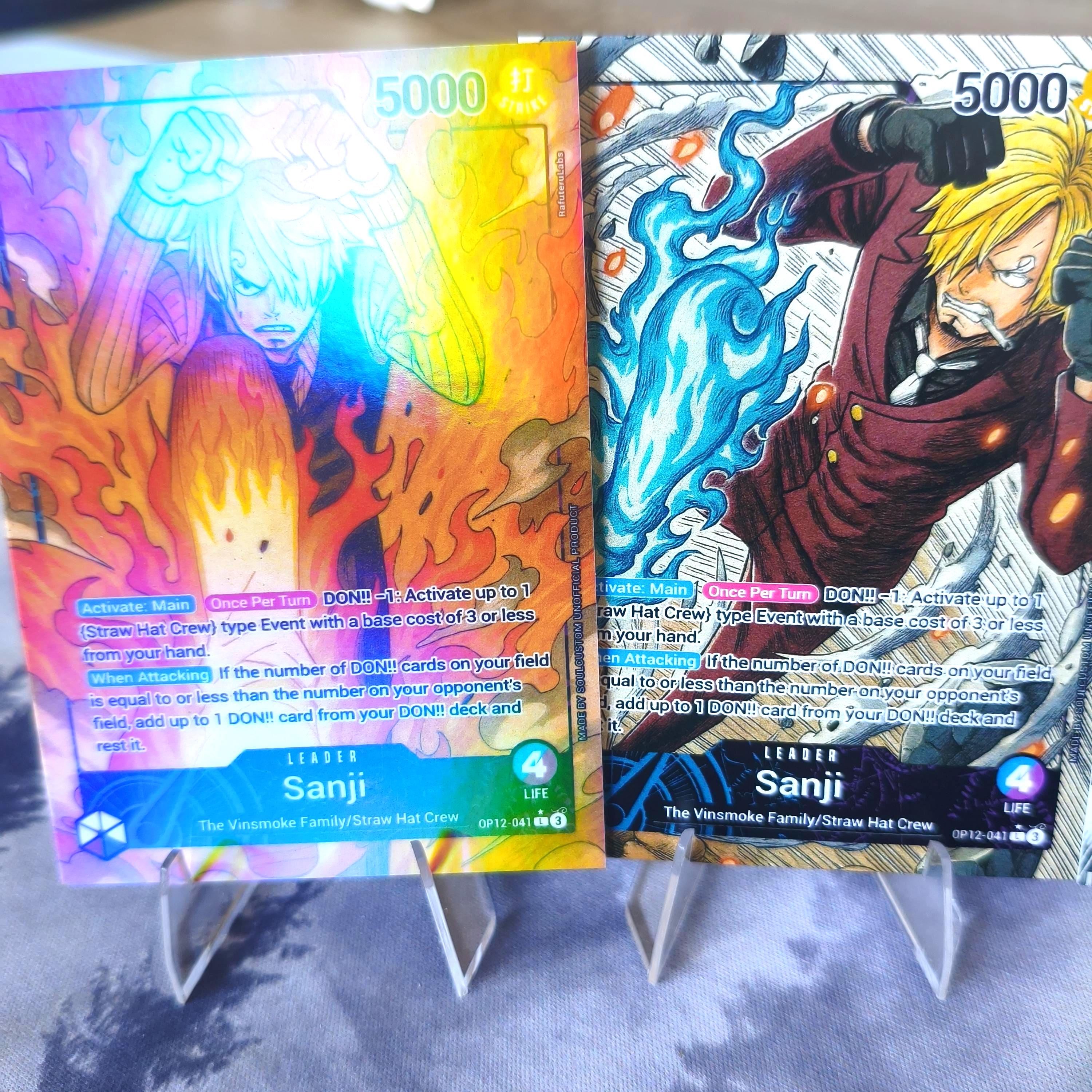 Sanji Leader Op12(blue/purple), Custom Proxy, One Piece TCG Card