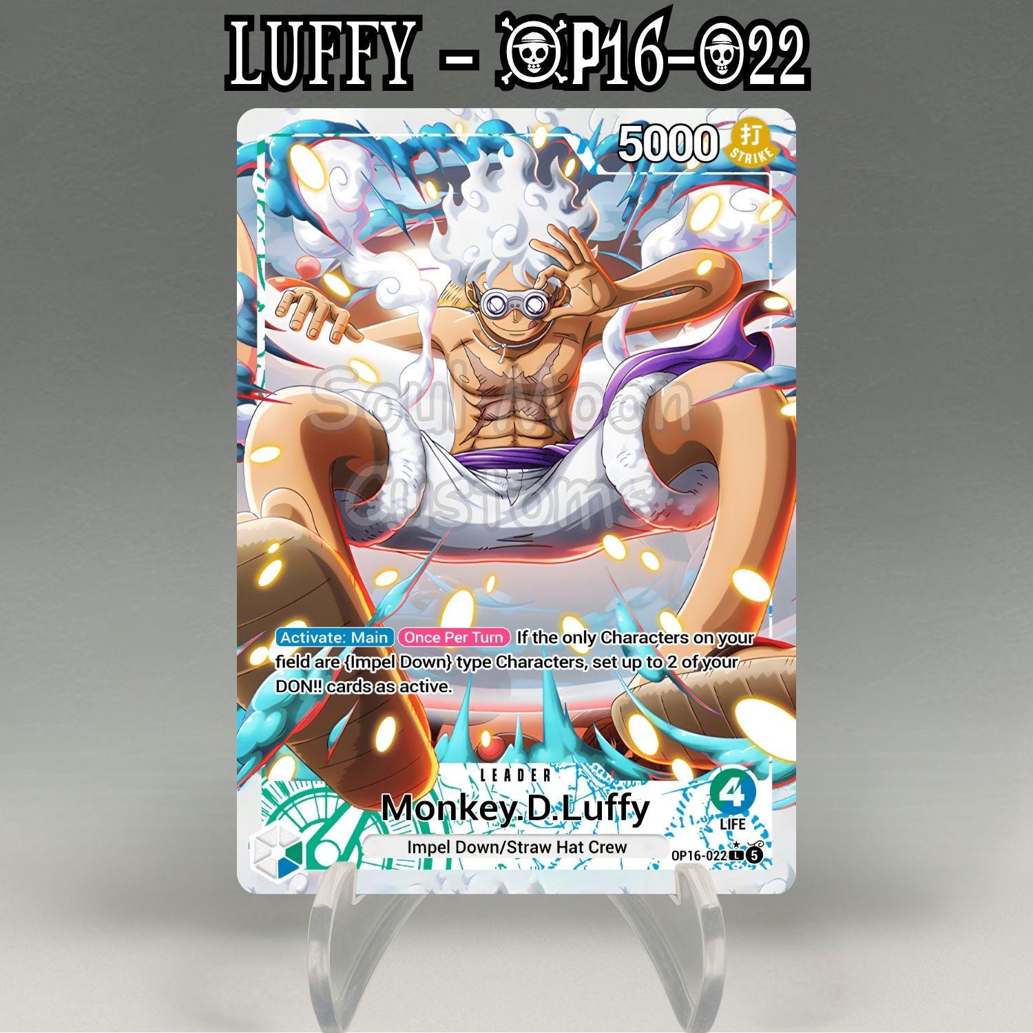 OP16 Monkey D. Luffy Leader Card, Custom One Piece TCG Proxy