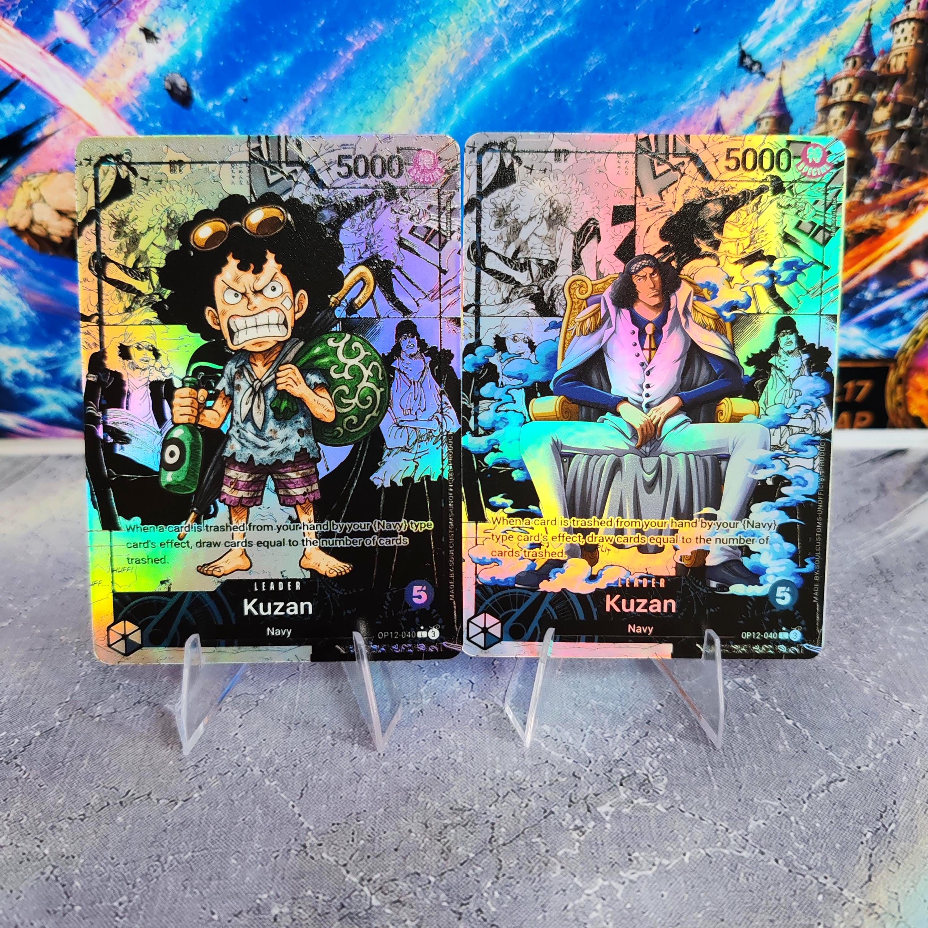 Kuzan Leader (blue) OP12, One Piece Card Game Proxy Leader