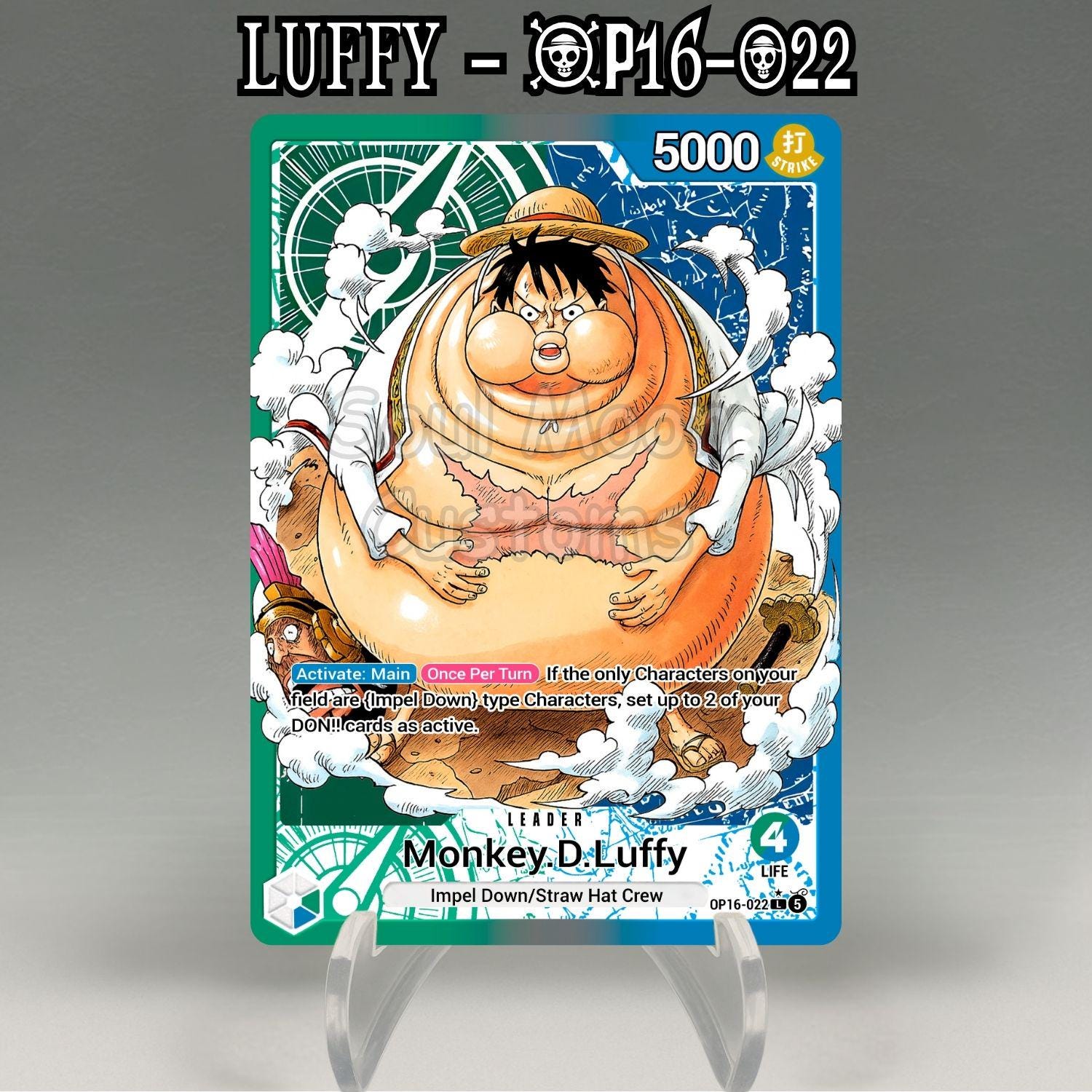 OP16 Monkey D. Luffy Leader Card, Custom One Piece TCG Proxy
