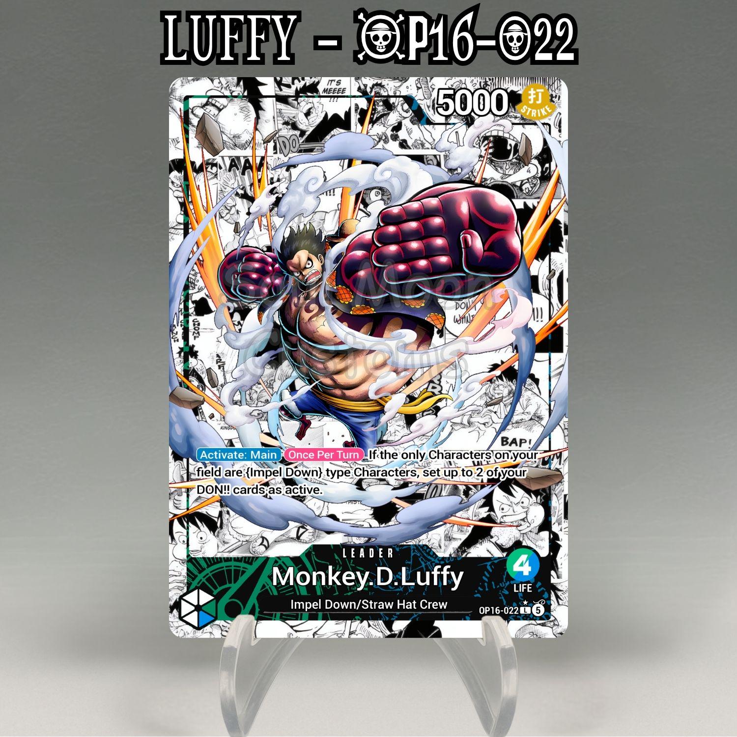 OP16 Monkey D. Luffy Leader Card, Custom One Piece TCG Proxy