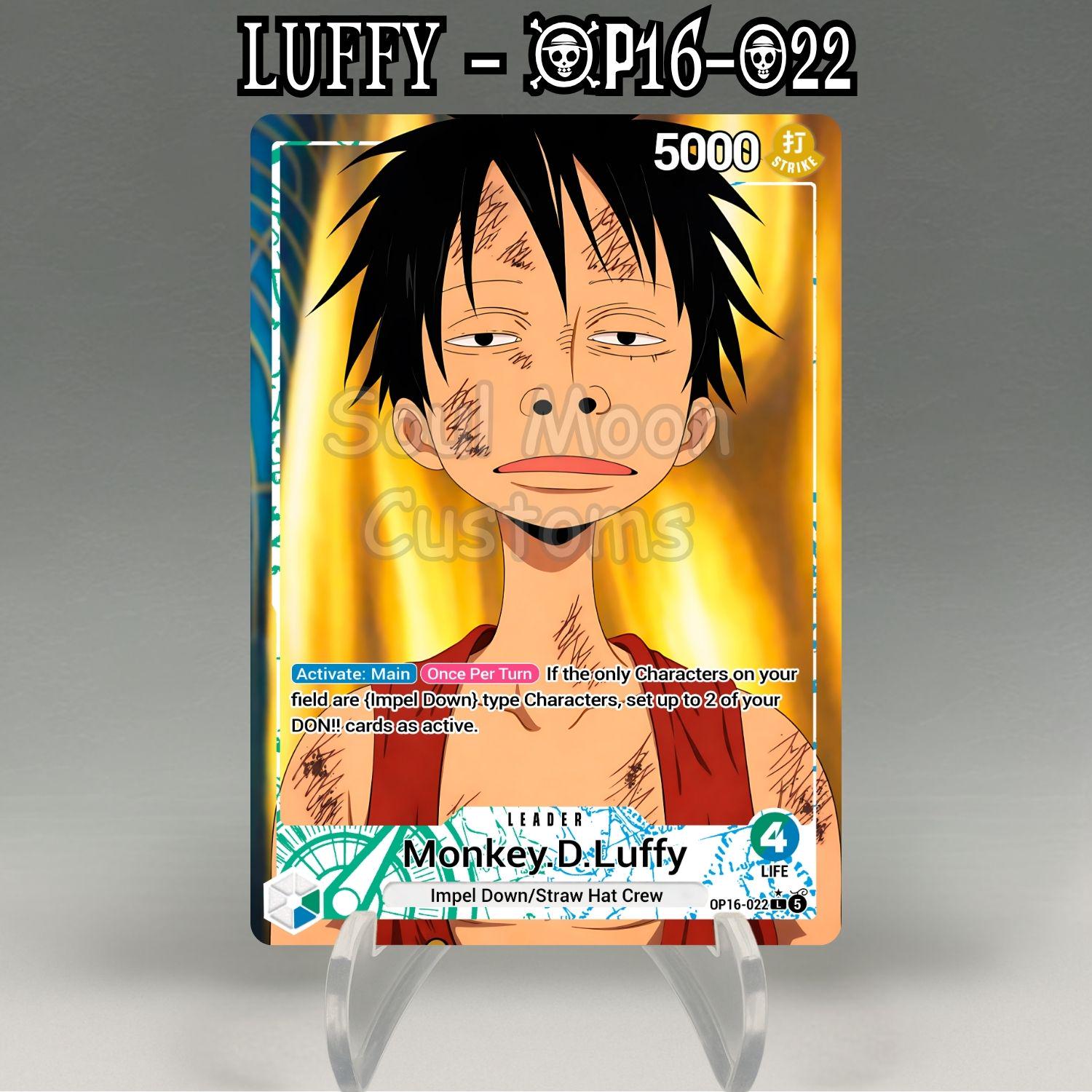 OP16 Monkey D. Luffy Leader Card, Custom One Piece TCG Proxy