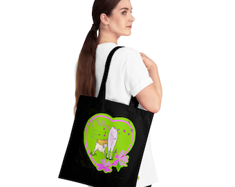 Organic Cotton Tote Bag cows Milky Way to a happy planet eco friendly ahimsa Gomata perfect gift for her