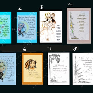 Bhagavad Gita inspirierende Karten + Lesezeichen Geschenke für Lehrer + Buchliebhaber Vedisches Wissen alte Verse Selbstrahmen Kunst Indien syamarts