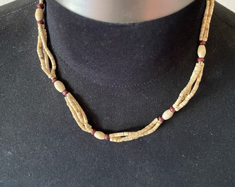 Tulasi neck beads. one round. fancy design triple lines. sacred beads Bhakti devotion