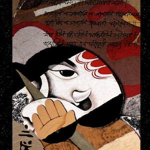 Ganesh poster Print destroyer of obstacles hindu gods earth tones modern abstract Ganesh Indian art syamarts
