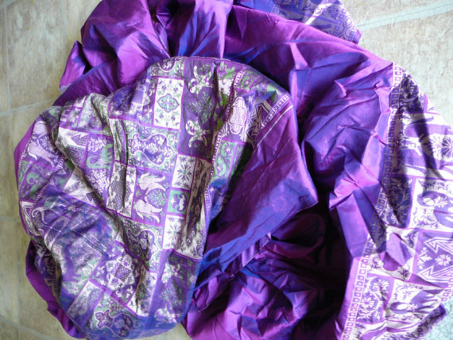 Royal Purple Upcycled Silk Sari by the Yard Two Etsy