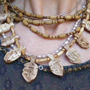 Tulasi neck beads maha mantra leaves devotional wear vedic jewellery sanskrt mantra vaisnava image 1