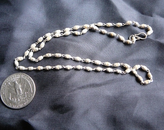 Tiny tulasi beads with silver caps, india, necklace neck beads healthy and protective Tulasi is a sacred tree of India