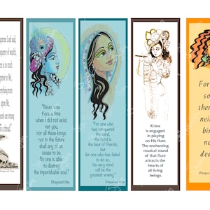 Bhagavad Gita inspirational cards bookmarks gifts for teachers book lovers Vedic knowledge ancient verses self frame art India syamarts image 6