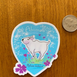 Sticker love animals animal rights ahimsa MILKYWAY sticker image 1