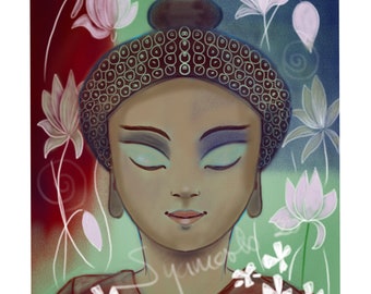 Buddha mystic art spiritual sacred space meditation aids devotional syamarts ethnic nomad urban yogi gift new age urban sage canvas prints