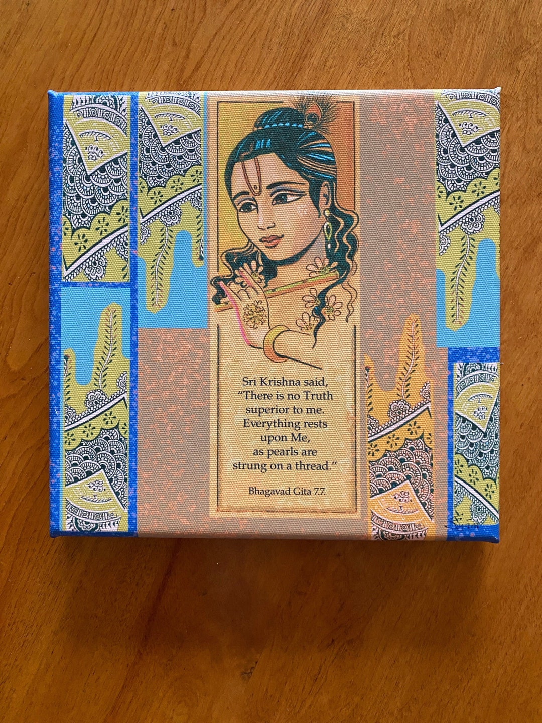 Krishna Art Bhagavad Gita Verse Gallery Wrap Wall Art - Etsy