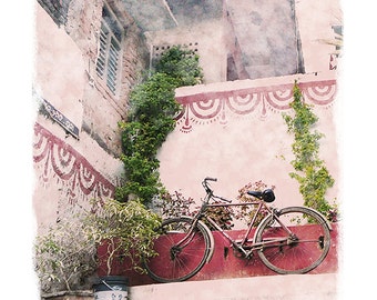 Vintage Bicycle Art Print, India Travel Photography