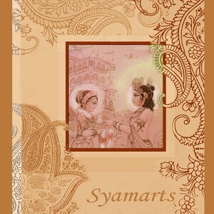 Radha Krishna godin kunst archivering afdrukken, bruiloften, Bruidssuite, kunst kaarten, henna kunst, lijntekening india, yoga studio's, meditatie, home altaar