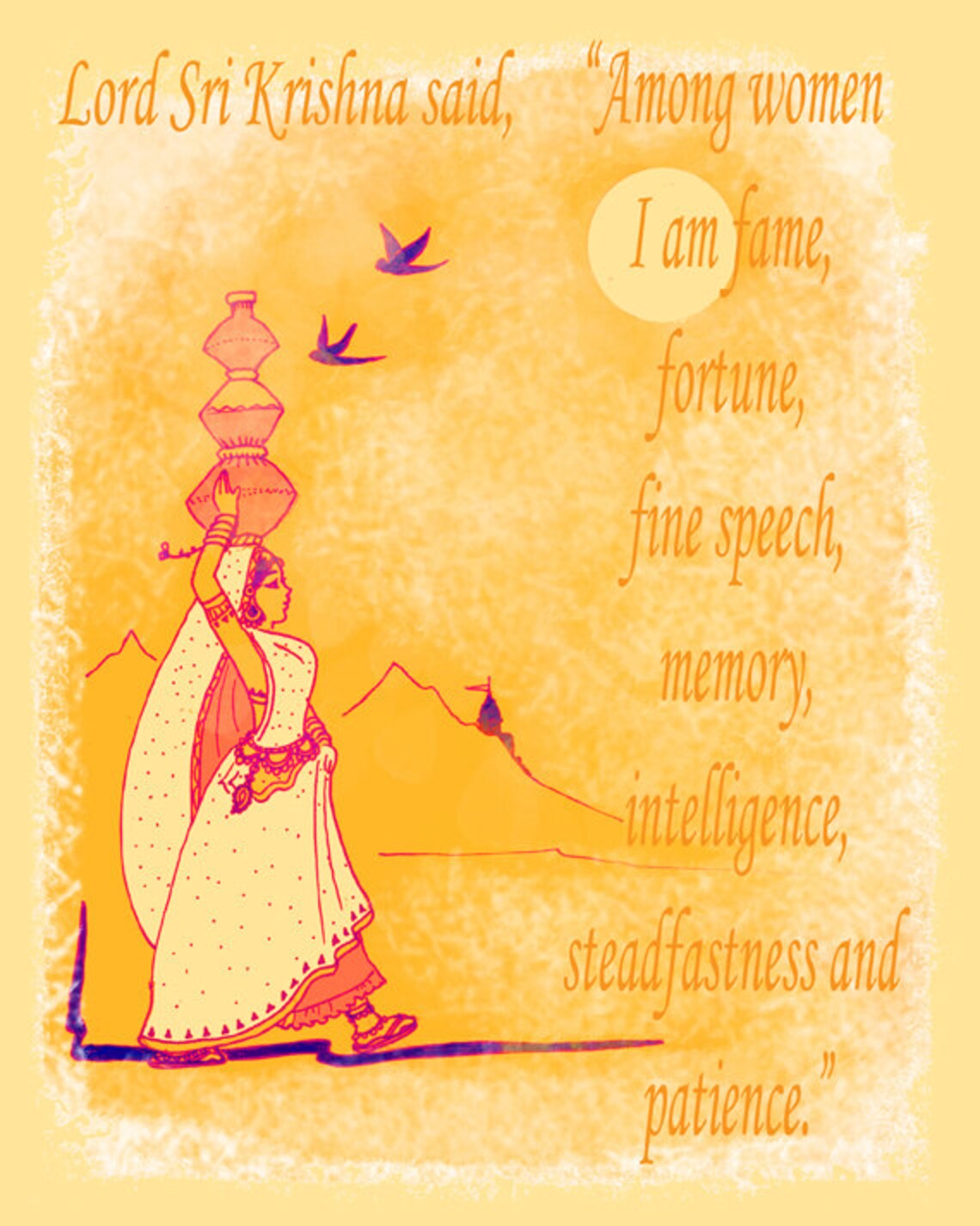 Bhagavad Gita Verse Sloka Women Lemon India Village Woman Etsy