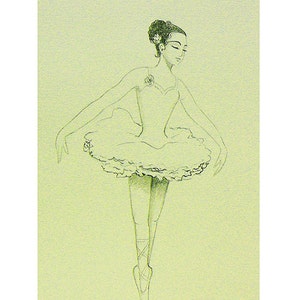 Balletto ballerino farfalle originale matita disegno Syamarts ballerina scegliere colore ragazze camere arte carte wall decor