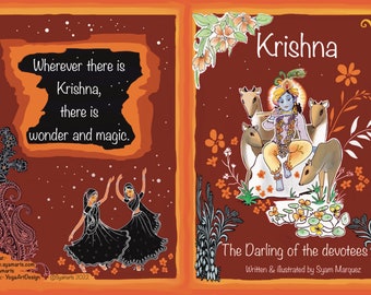 Krishna coloring book by Syam 51 pages black and white drawings devotional art