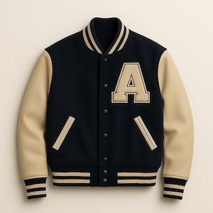 Varsity Jacket – Custom Embroidered Letterman Jacket, Wool Body with Leather Sleeves