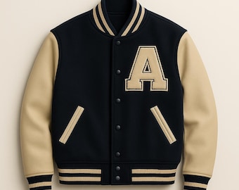 Varsity Jacket – Custom Embroidered Letterman Jacket, Wool Body with Leather Sleeves