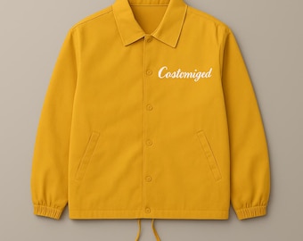 Coach Jacket Men & Women | Lightweight Streetwear Windbreaker | Casual Snap Button Sporty Retro Outerwear