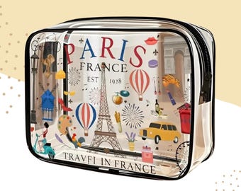 Bolsa de viaje transparente / Organizador de cosméticos portátil, neceser impermeable.
