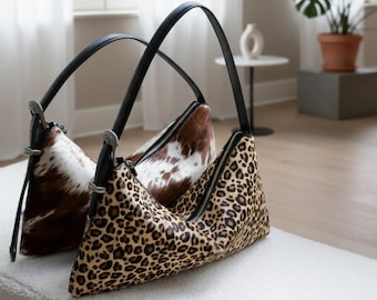 Luxury Horsehair Leather Handbag – Vintage Shoulder Bag for Women’s Office & Daily Use