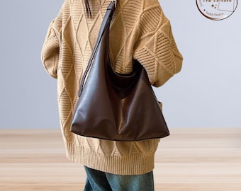 Retro Large Tote Bag | Simple Women’s Shoulder Handbag